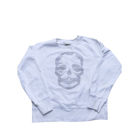 Zadig & Voltaire Graphic Skull Crewneck Sweatshirt White S Edgy Goth Grunge Emo - Picture 2 of 12